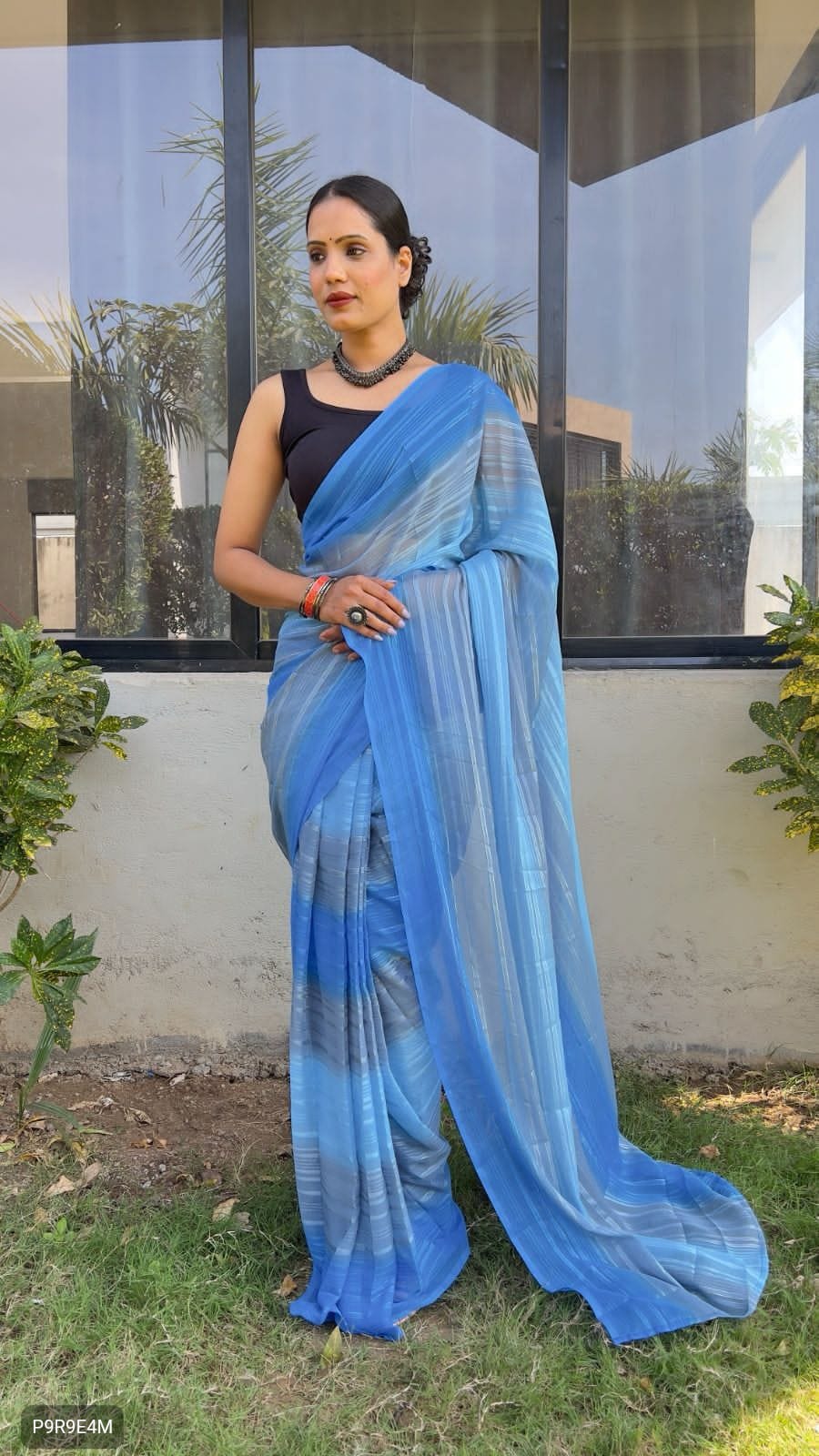 1-Minute Ready to Wear Georgette Saree with Bangalori Blouse