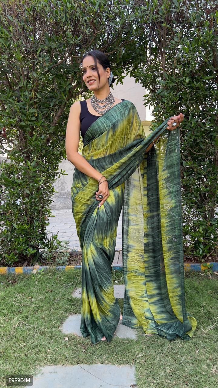 1-Minute Ready to Wear Georgette Saree with Bangalori Blouse