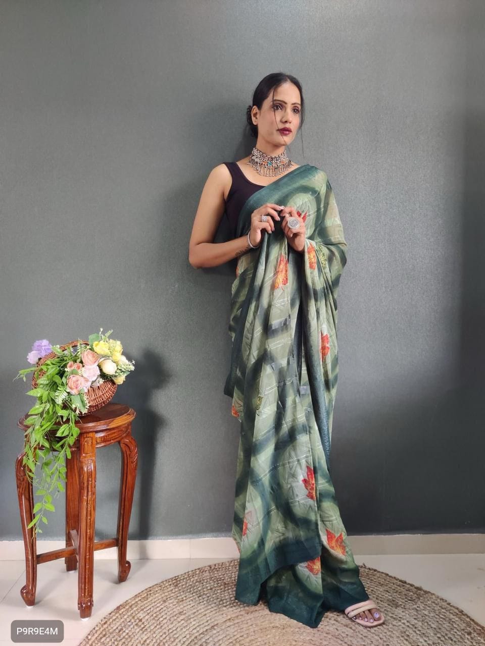 1-Minute Ready to Wear Georgette Saree with Bangalori Blouse