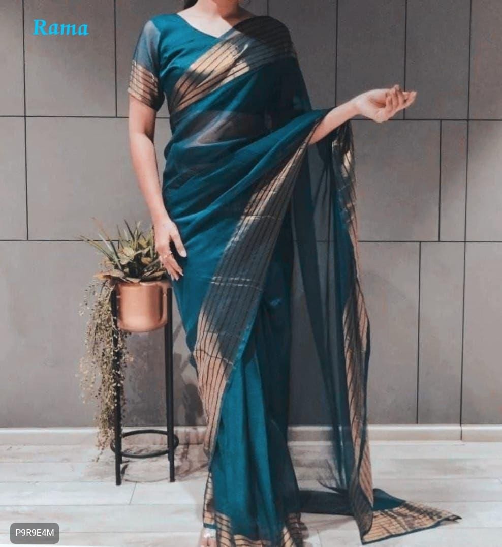 1-Minute Ready to Wear Georgette Saree with Bangalori Blouse