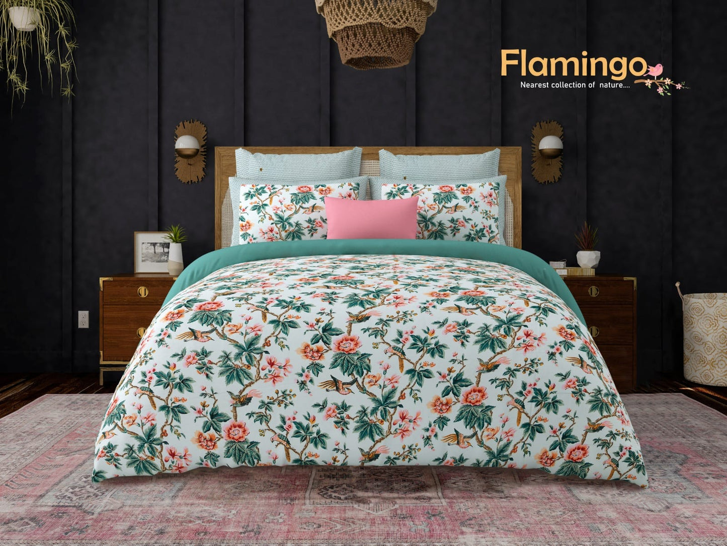 King Size Bedsheet Set: Cotton Autoloom Twill Weave, 210 TC with 2 Designer Pillow Covers