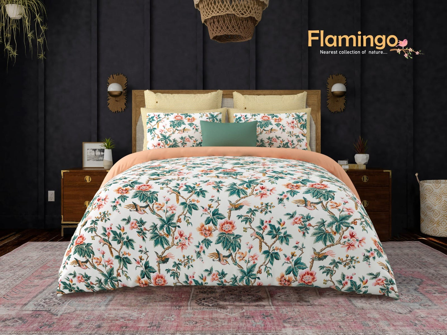 King Size Bedsheet Set: Cotton Autoloom Twill Weave, 210 TC with 2 Designer Pillow Covers