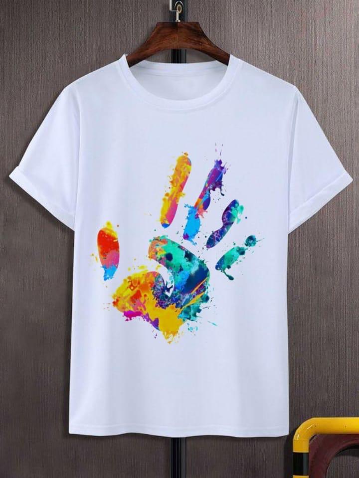 Holi Special Rayon Slub T-Shirt with Digital Print