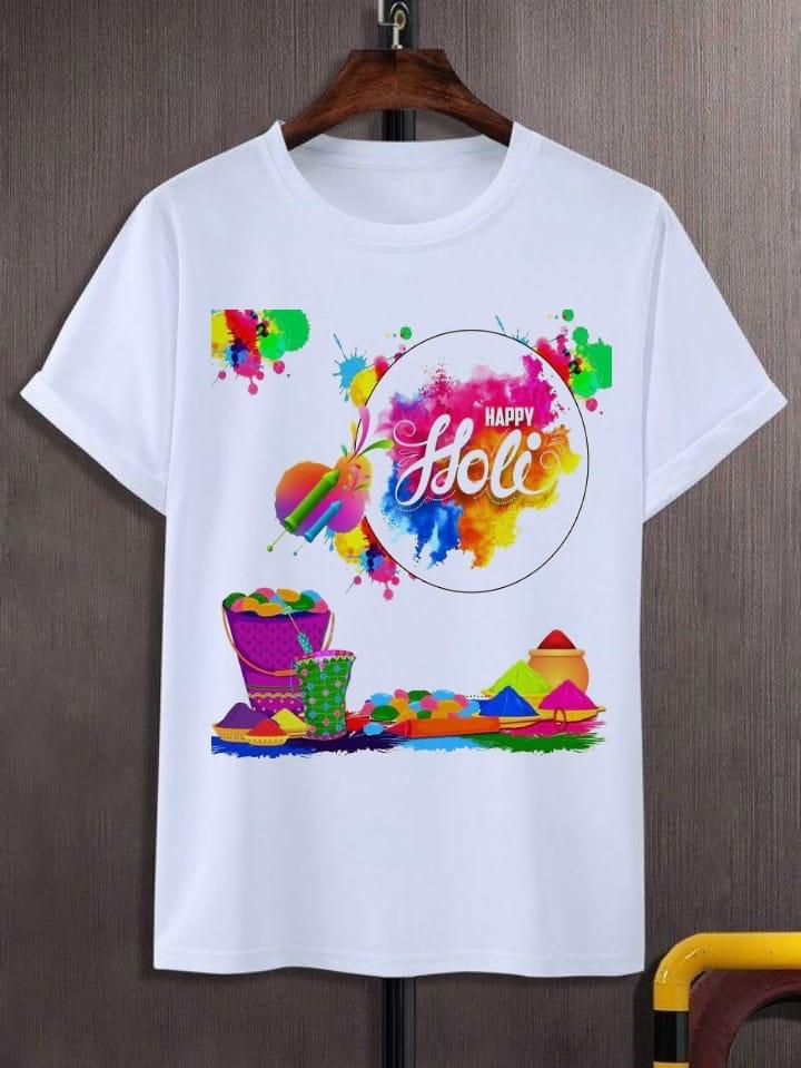 Holi Special Rayon Slub T-Shirt with Digital Print