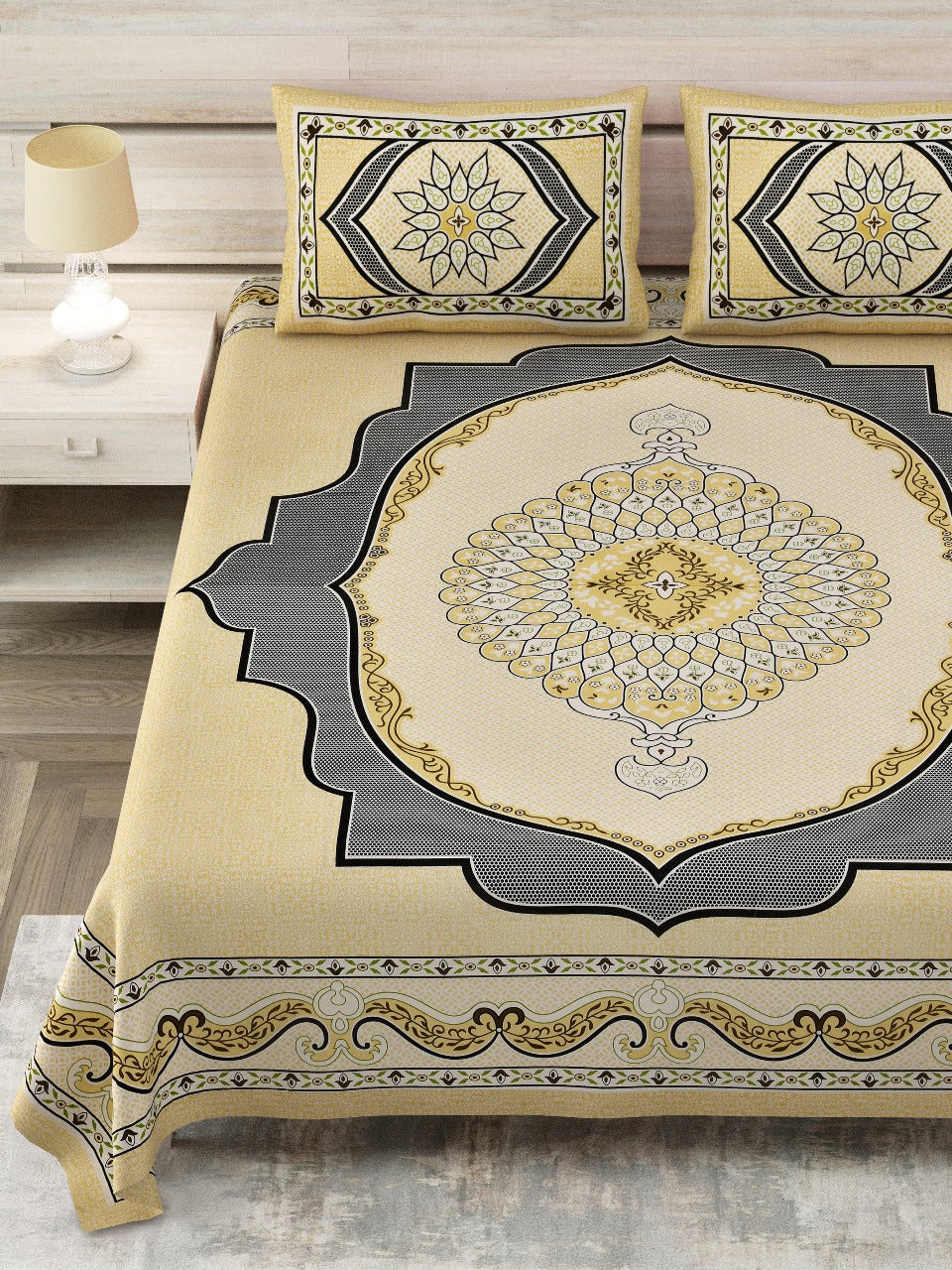 Cotton Viscose Blend Bed Sheet Set - King Size (Includes Pillowcases)