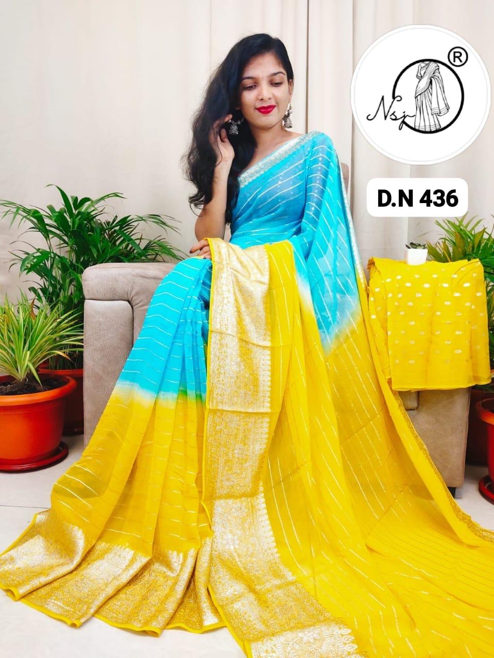 Jorjat Saree with Zari Work and Matching Blouse Piece