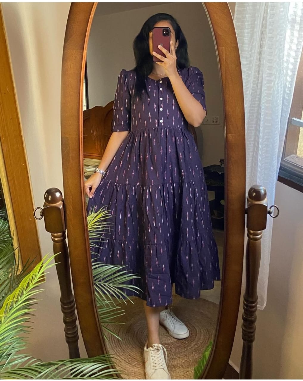 Jaipur Cotton Printed Gown - 60/60 Cotton Blend - 47" Length Sukriti Store Jaipur Cotton Printed Gown - 60/60 Cotton Blend - 47" Length Sukriti Store