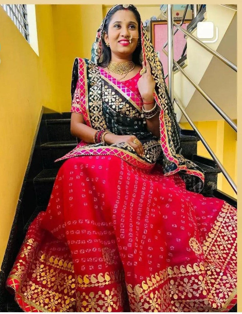 Gota Patti Lehenga Lehenga Chunri Ka Price Bandhej Rajasthani