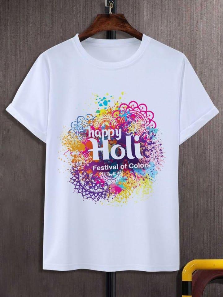 Holi Special Rayon Slub T-Shirt with Digital Print