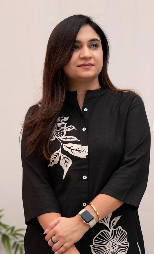 Rayon Co-ord Set for Women – 3/4 Sleeve Kurti & Matching Pant – 45” Kurti Length