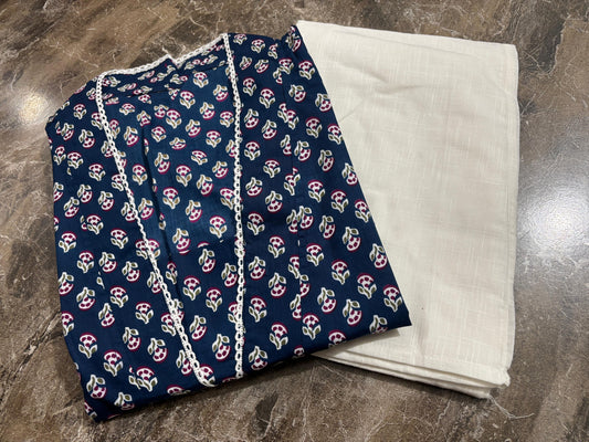 Cotton Kurti with Pant Set for Women