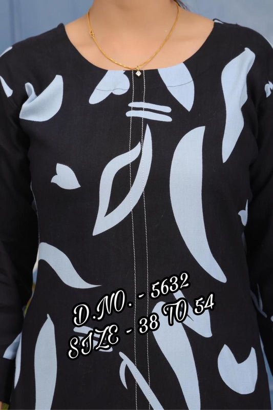 Rayon 14 Kg Digital Printed Coord Set – Umbrella Kurti with Katha Work & Pant