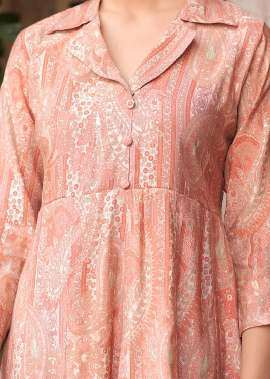 Maslin Foil Print Two-Piece Long Cord Set