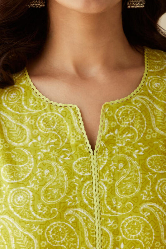 Cotton A-Line Kurta Pant with Dupatta Suit Set for Women