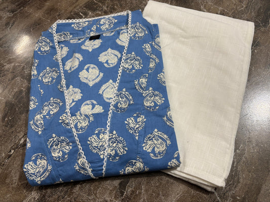 Cotton Kurti with Pant Set for Women