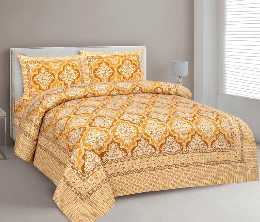 King Size Bed Sheet Set with Zippered Pillow Covers (Cotton-Viscose Blend)