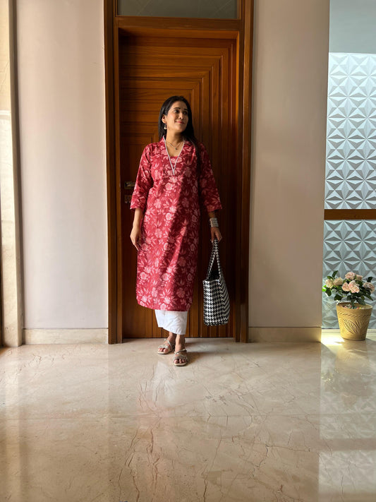 Cotton Kurti with Pant Set for Women