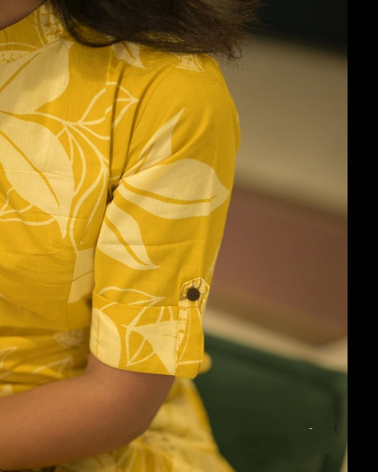 Floral Cotton Co-ord Set – A-line Kurti with Ankle-Length Palazzo Pant