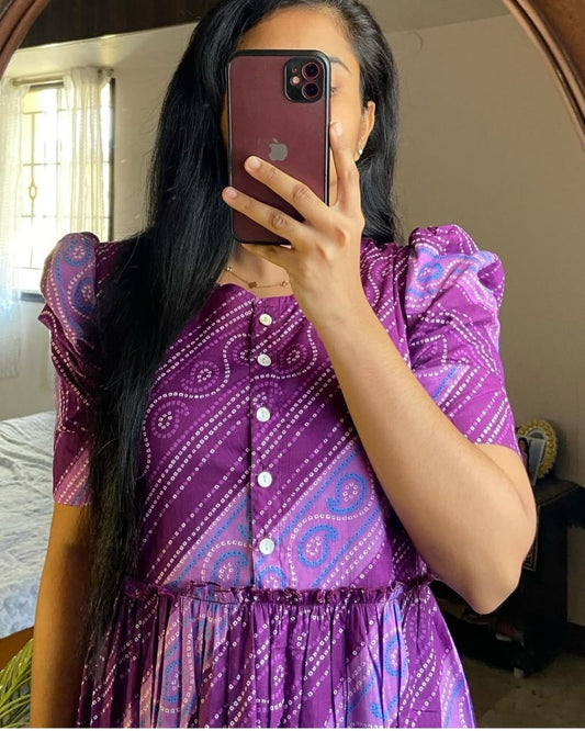 Jaipur Cotton Printed Gown - 60/60 Cotton Blend - 47" Length