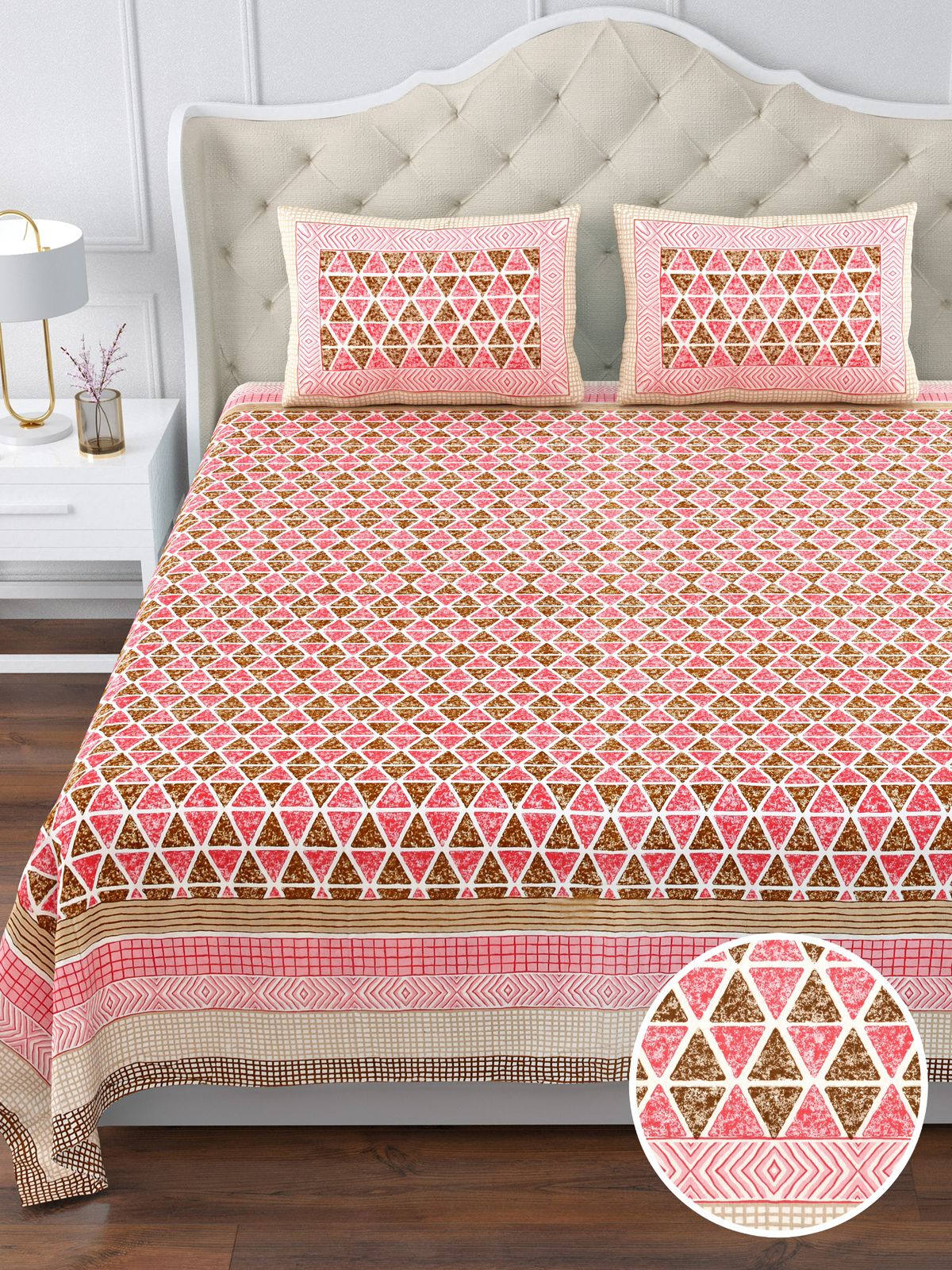 350 TC Cotton Bedsheet 120×120 with 2 Pillow Covers