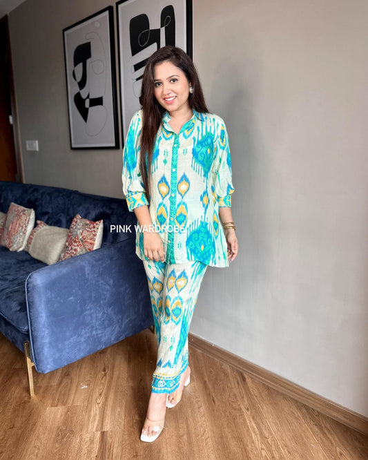 Maslin Fabric Cord Set - One Side Pocket in Pant