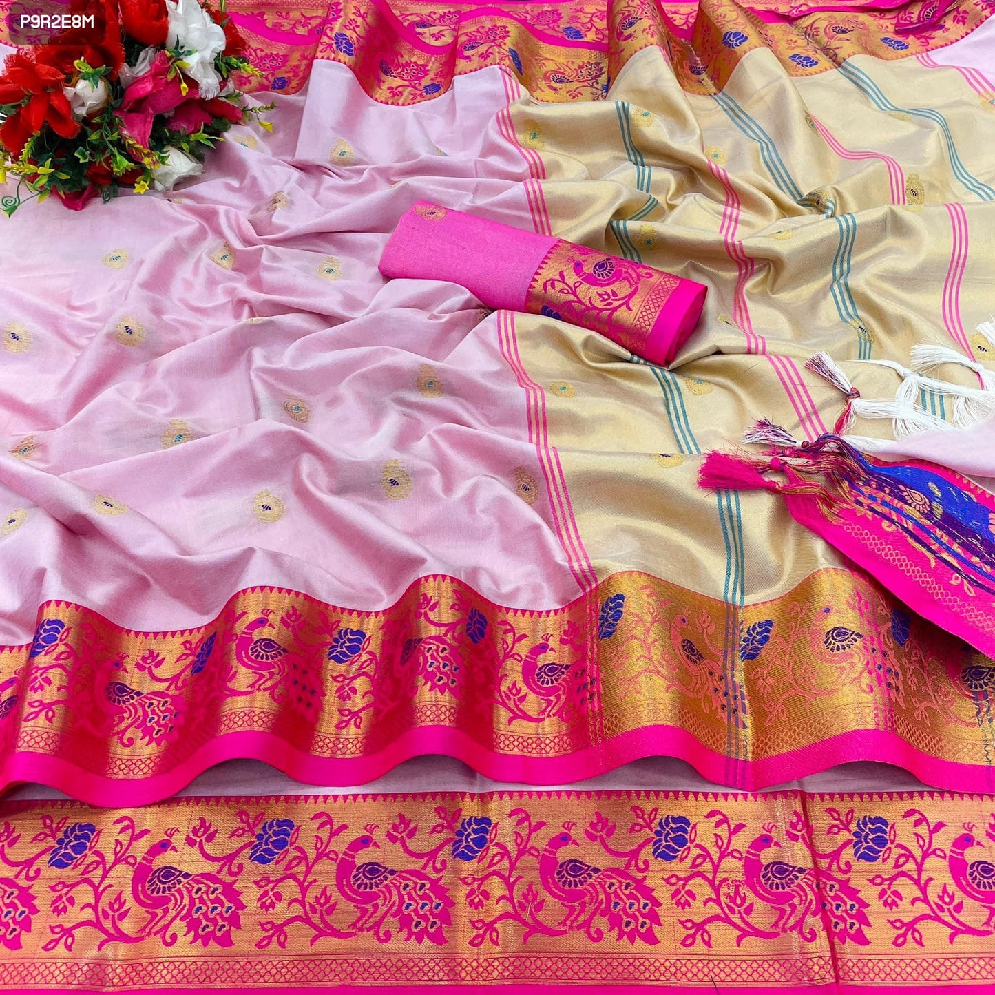 Peacock Paithani Cotton Silk Saree
