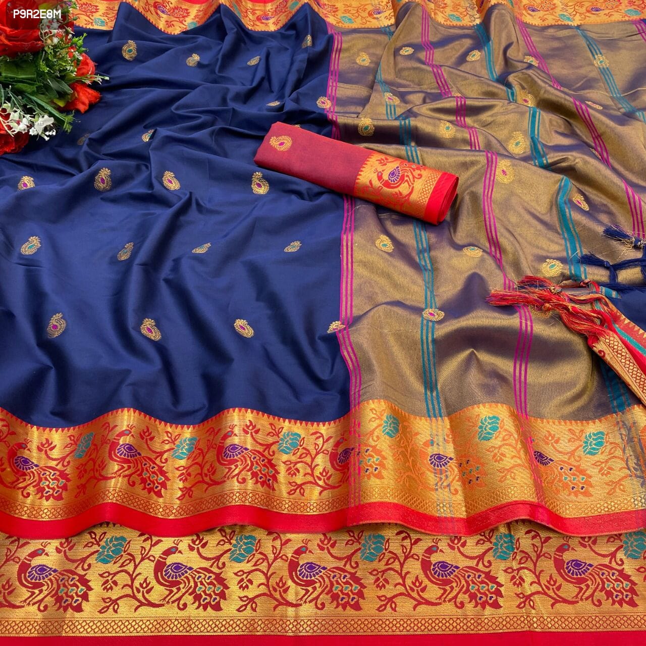 Peacock Paithani Cotton Silk Saree