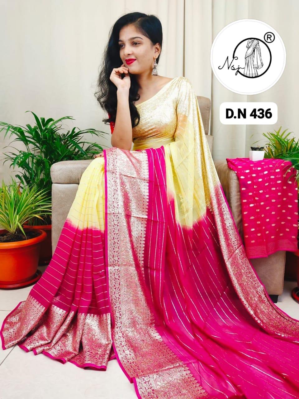 Jorjat Saree with Zari Work and Matching Blouse Piece