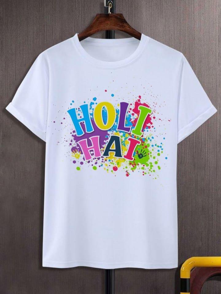Holi Special Rayon Slub T-Shirt with Digital Print