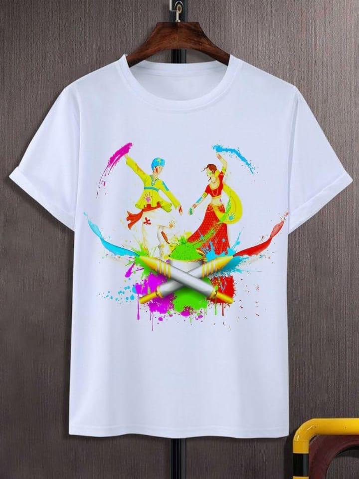 Holi Special Rayon Slub T-Shirt with Digital Print