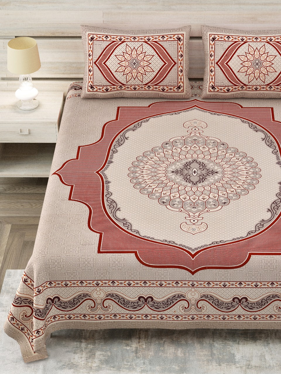 Cotton Viscose Blend Bed Sheet Set - King Size (Includes Pillowcases)