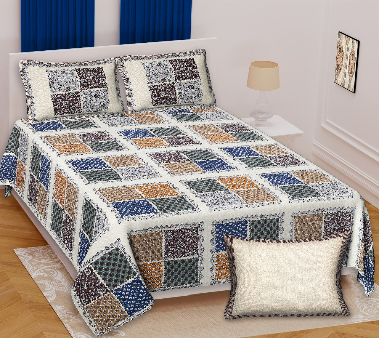 King Size Bed Sheet Set (100*108 inch) - Cotton