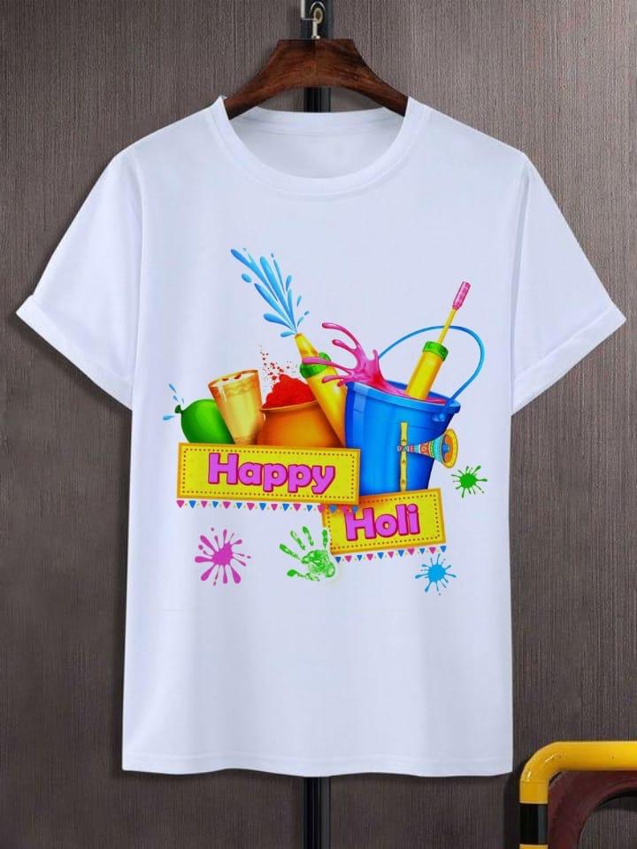 Holi Special Rayon Slub T-Shirt with Digital Print