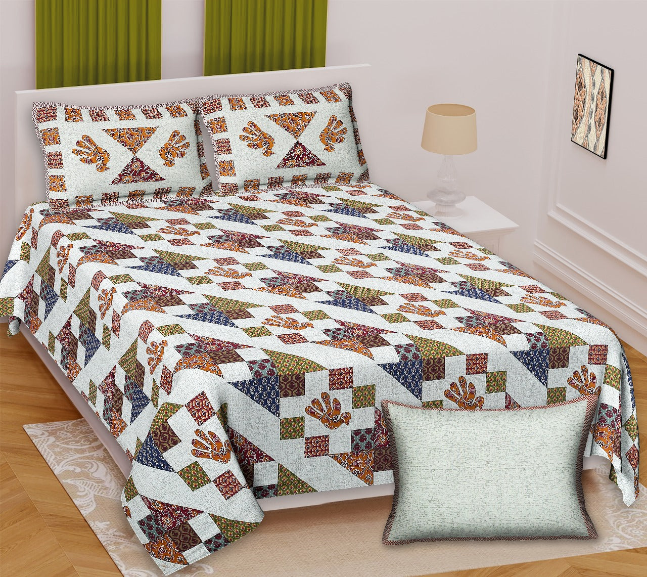 King Size Bed Sheet Set (100*108 inch) - Cotton