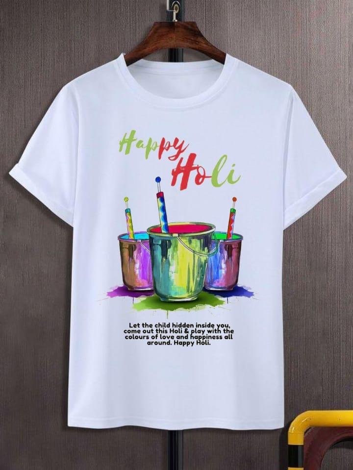 Holi Special Rayon Slub T-Shirt with Digital Print