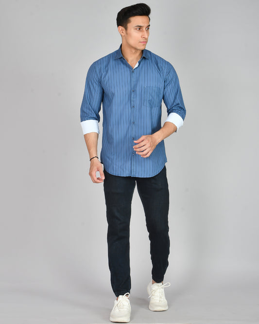 Formal Stripe Cotton Men’s Shirt