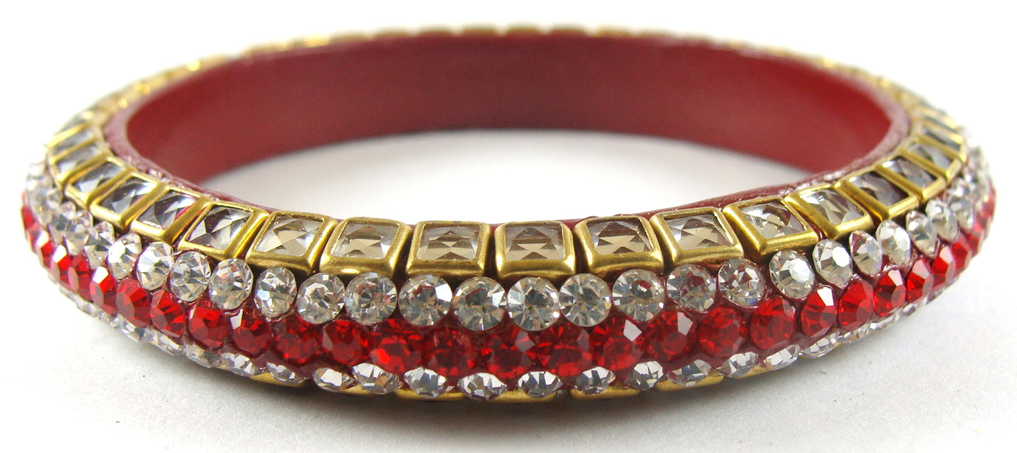 Sukriti Kundan Red Lac Bangle - Set of 2