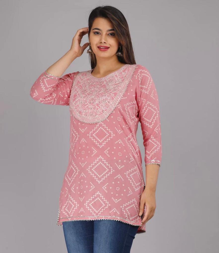 Printed Embroidery Rayon Top - Beautifully Embellished with Intricate Designs
