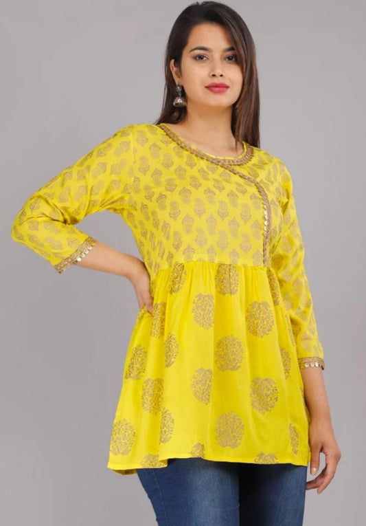 Printed Embroidery Rayon Top - Beautifully Embellished with Intricate Designs