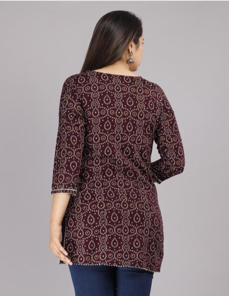 Printed Embroidery Rayon Top - Beautifully Embellished with Intricate Designs