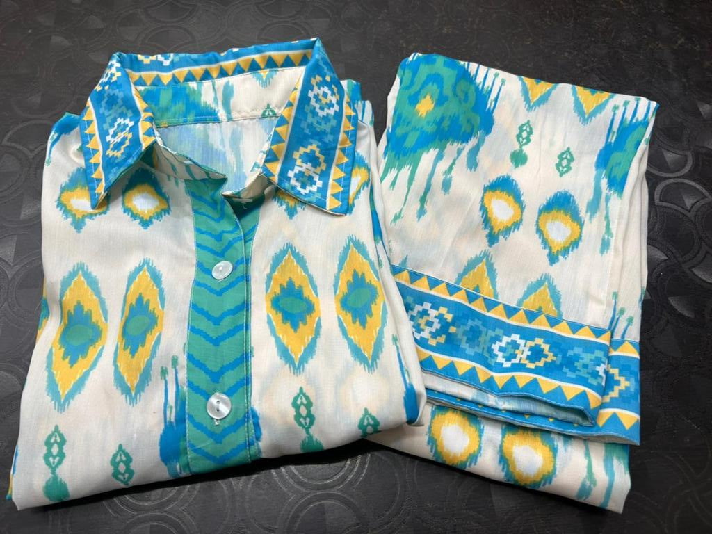 Maslin Fabric Cord Set - One Side Pocket in Pant