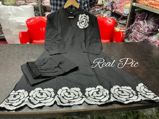 Rayon Floral Kurta Set