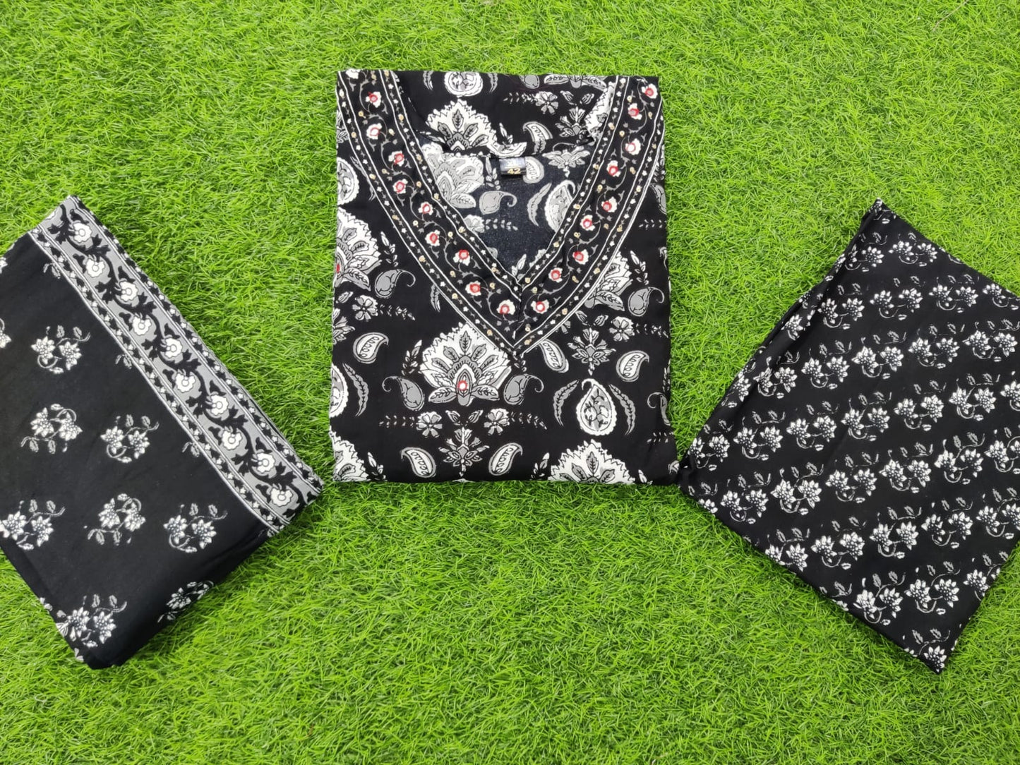 Rayon Afghani Pants with Kurti and Dupatta Suit