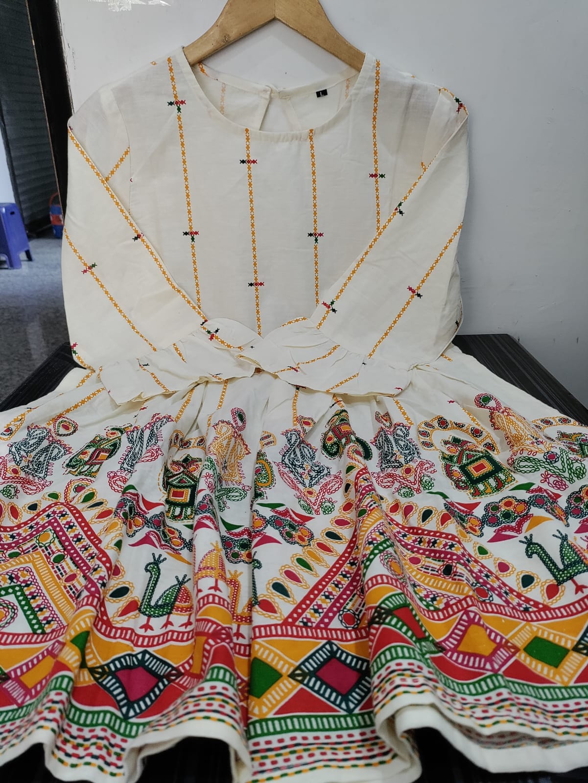 Cotton 60*60 Top and Dhoti Pant Set with 3/4th Sleeves