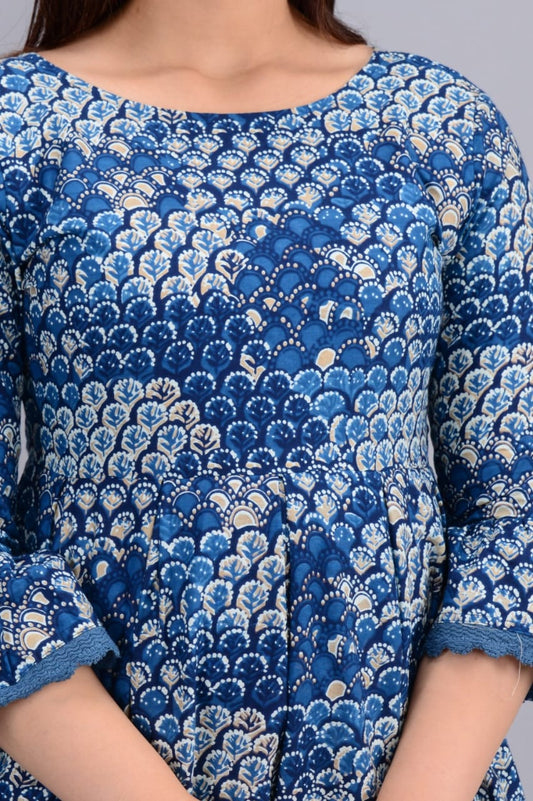 Cotton 60*60 Top and Dhoti Pant Set with 3/4th Sleeves