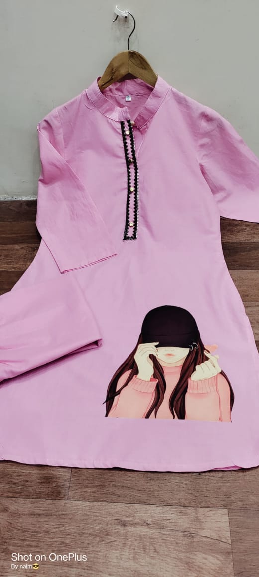 Cotton Co-ord Set in 3/4 Sleeves - 60*60 Cotton Fabric