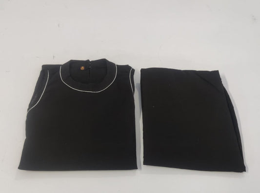 Sleeveless Cotton Work Kurti with Palazzo Set