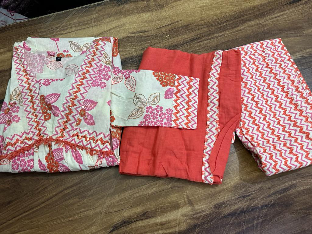 Floral Anarkali Suit Set with Matching Pant and Dupatta