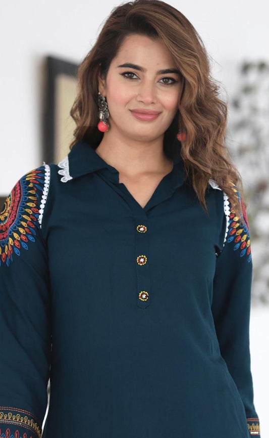 Afghani Cord Set with Embroidery Sleeves and Lace