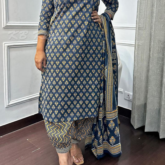 Handcrafted Afghani Suit Set with Cotton 60/60 Fabric